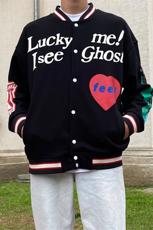 Kanye Lucky Me Oversize Collage Jacket