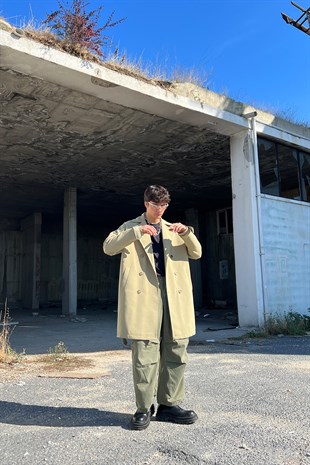 Lastikli Yeşil Paraşüt Kumaş Pantolon