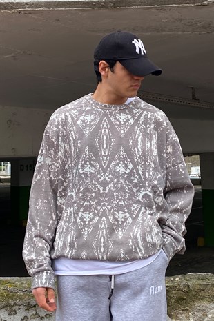 Maori Printed Oversize Sweatshirt