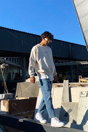 Official Sırt Baskılı Oversize Sweatshirt