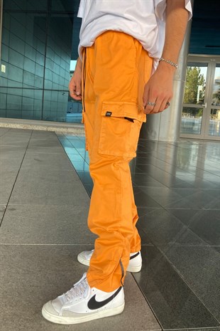 Orange Pocket Premium Cargo Pants