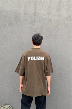 Polizei Oversize Khaki Tshirt