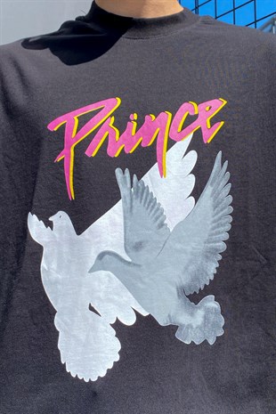 Prince-The Bird Baskılı Oversize Tshirt