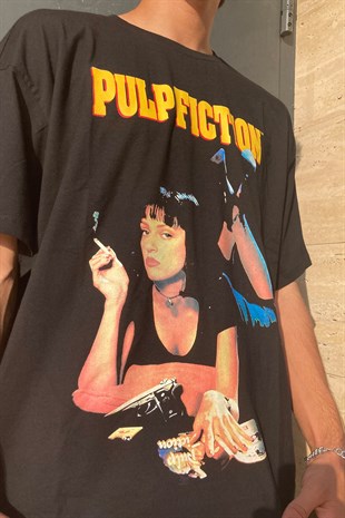 Pulp Fiction Oversize Siyah Tshirt