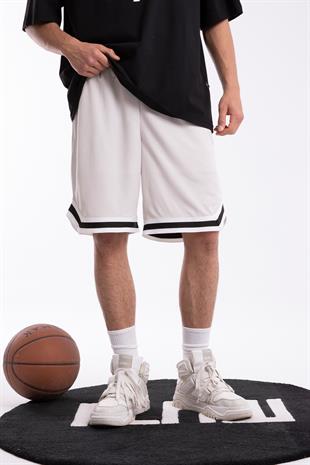 Gri Şerit Detaylı Basketbol Şort - Flaw Wear