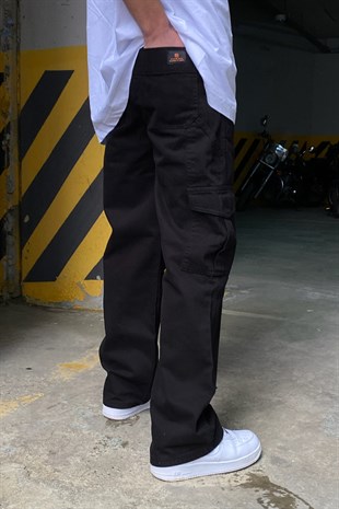 Siyah Cargo Pocket Skate Pant