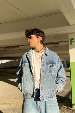 Sky Blue Oversize Denim Jacket