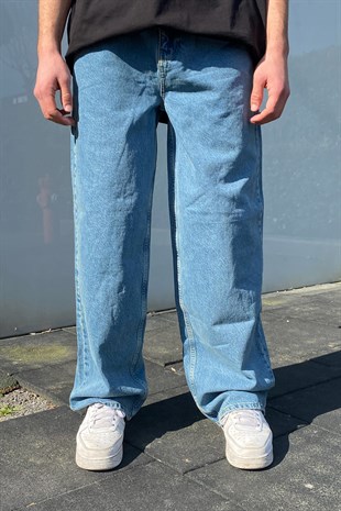 Sky Blue Premium Basic Baggy Fit Jean