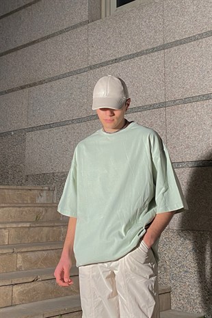 Soft Green Basic Oversize Tshirt