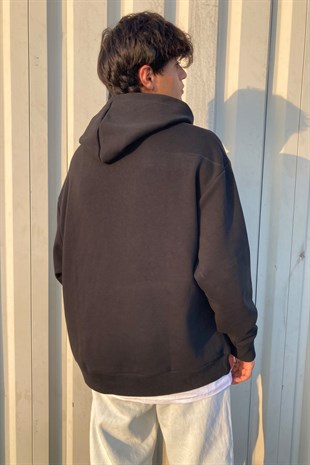 Wave Embroidery Oversize Hoodie