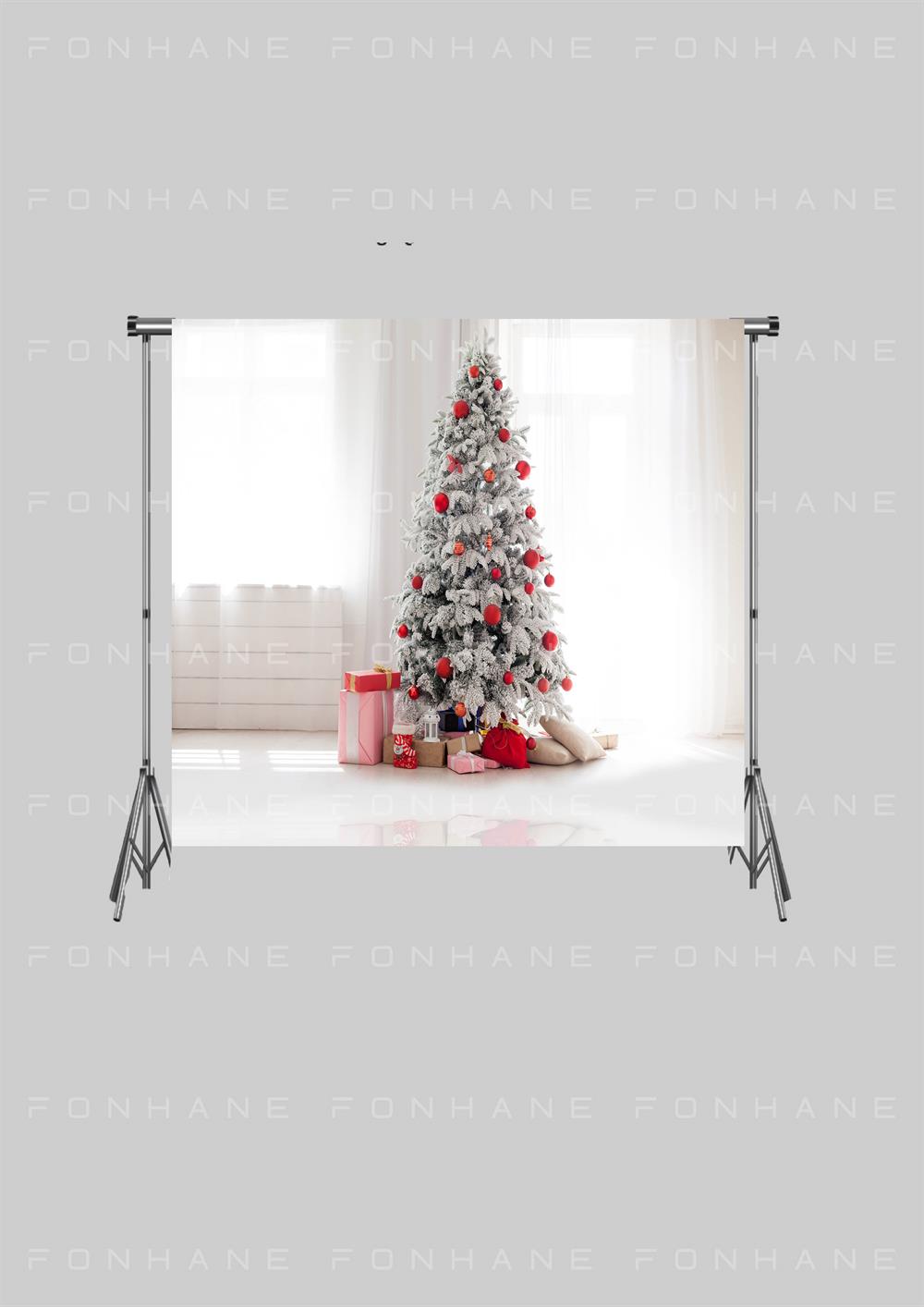 Büyük Yeni Yıl Ağacı ve Hediye Paketleri Zeminsiz Çocuk Kumaş Fotoğraf Fonu( 2X1.5 MT)