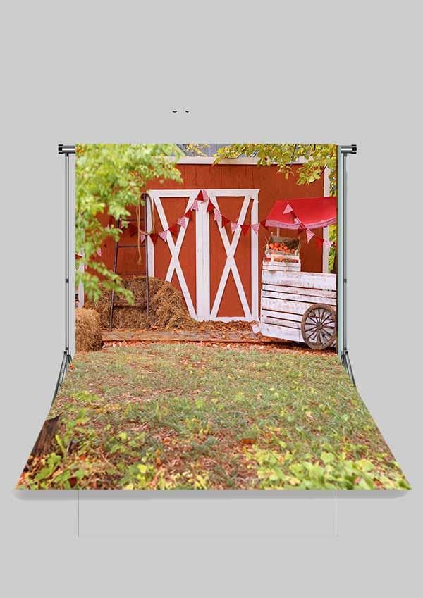 Çiftlik Kapısı ve Ahşap Süslemeler Çocuk Kumaş Fotoğraf Fonu( 2X2,5 MT)