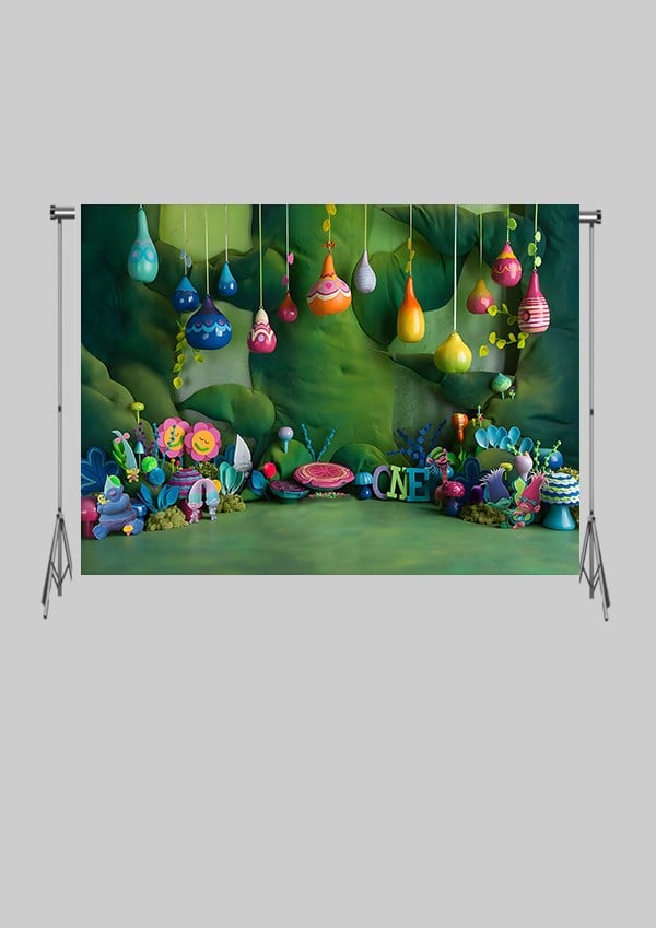 KATLANIR KIRIŞMAZ KUMAŞ - 2 EN 1.5 MT BOY -Çoçuk Yaş Kutlaması Orman Doğum Günü - FABRIC BACKDROP - Stüdyo Fonu