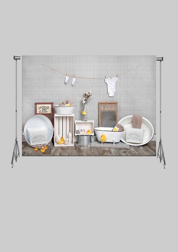 KATLANIR KIRIŞMAZ KUMAŞ - 2 EN 1.5 MT BOY - Nostaljik Eski Ev Banyosu  - FABRIC BACKDROP - Stüdyo Fonu