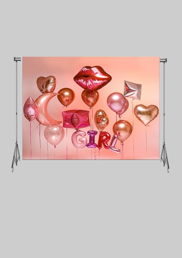 KATLANIR KIRIŞMAZ KUMAŞ - 2 EN 1.5 MT BOY - Kız Bir Yaş Kutlaması Özel Günler  - FABRIC BACKDROP - Stüdyo Fonu