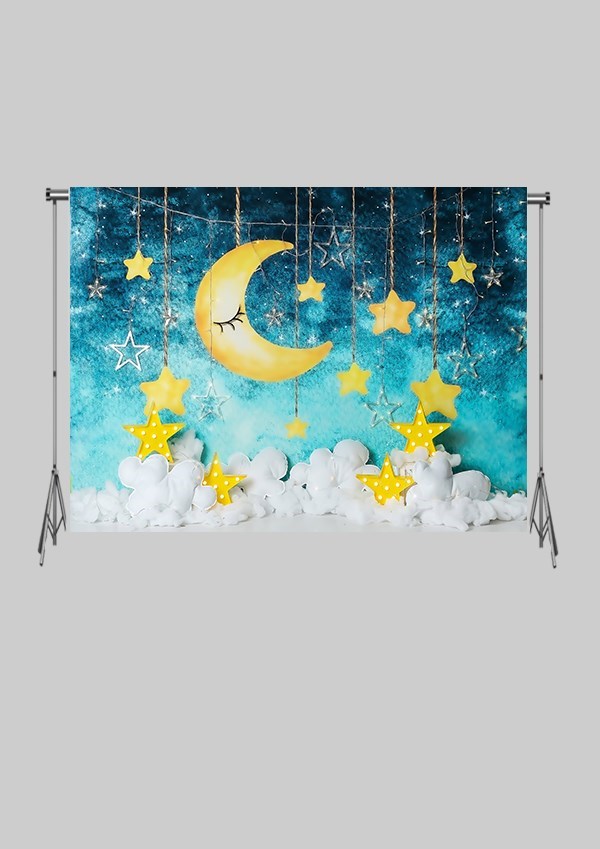 KATLANIR KIRIŞMAZ KUMAŞ - 2 EN 1.5 MT BOY - Aydede Bulutlar ve Gece Vakti  - FABRIC BACKDROP - Stüdyo Fonu