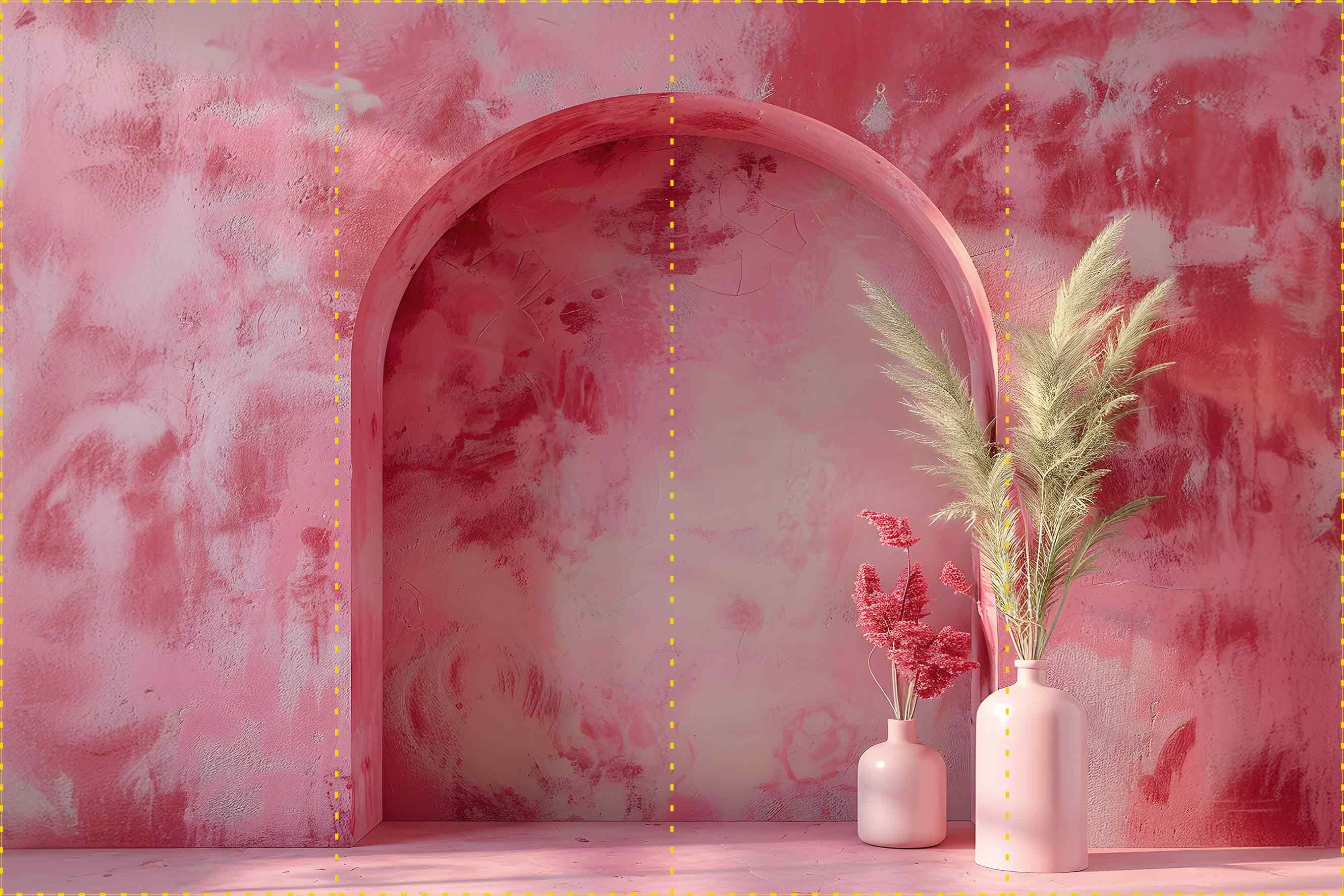 Pembe Geçişli Duvar - Organizasyon ve Fotoğraf Fonu  - Katlanır Kırışmaz Kumaş - Üç Boyutlu Fotoğraf Fonu - Fabric Backdrop