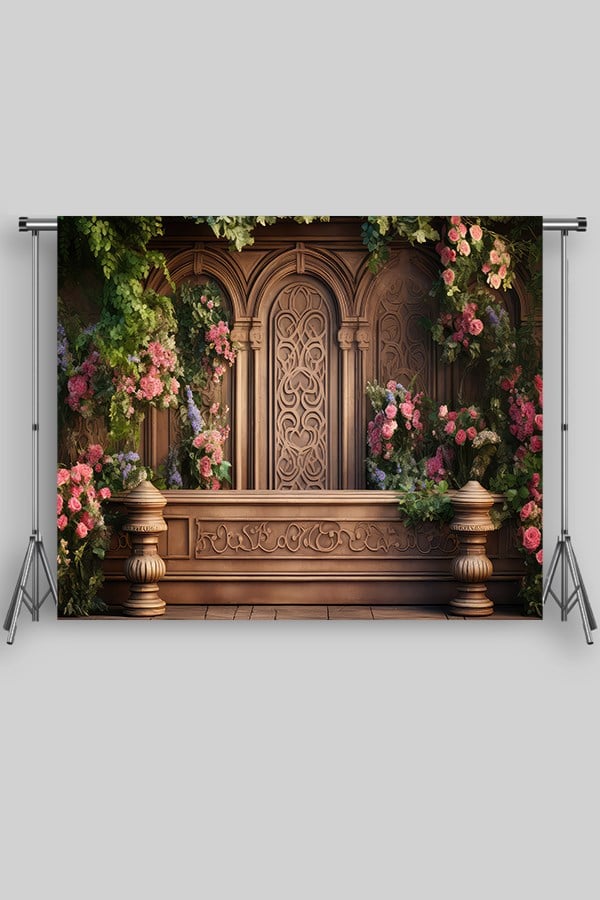 Saray Duvarı Motifler ve Çiçekler 2 Yetişkin Kumaş Fotoğraf Fonu ( 3X2,5 MT)