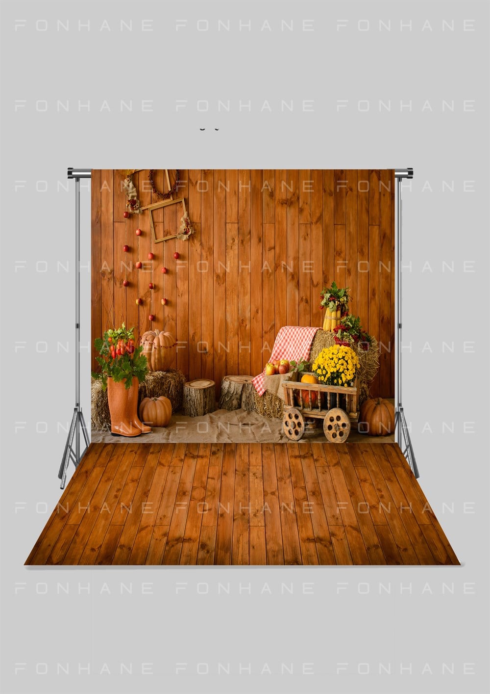 Sonbahar Balkabağı Temalı Zeminsiz Çocuk Kumaş Fotoğraf Fonu( 2X2,5 MT)