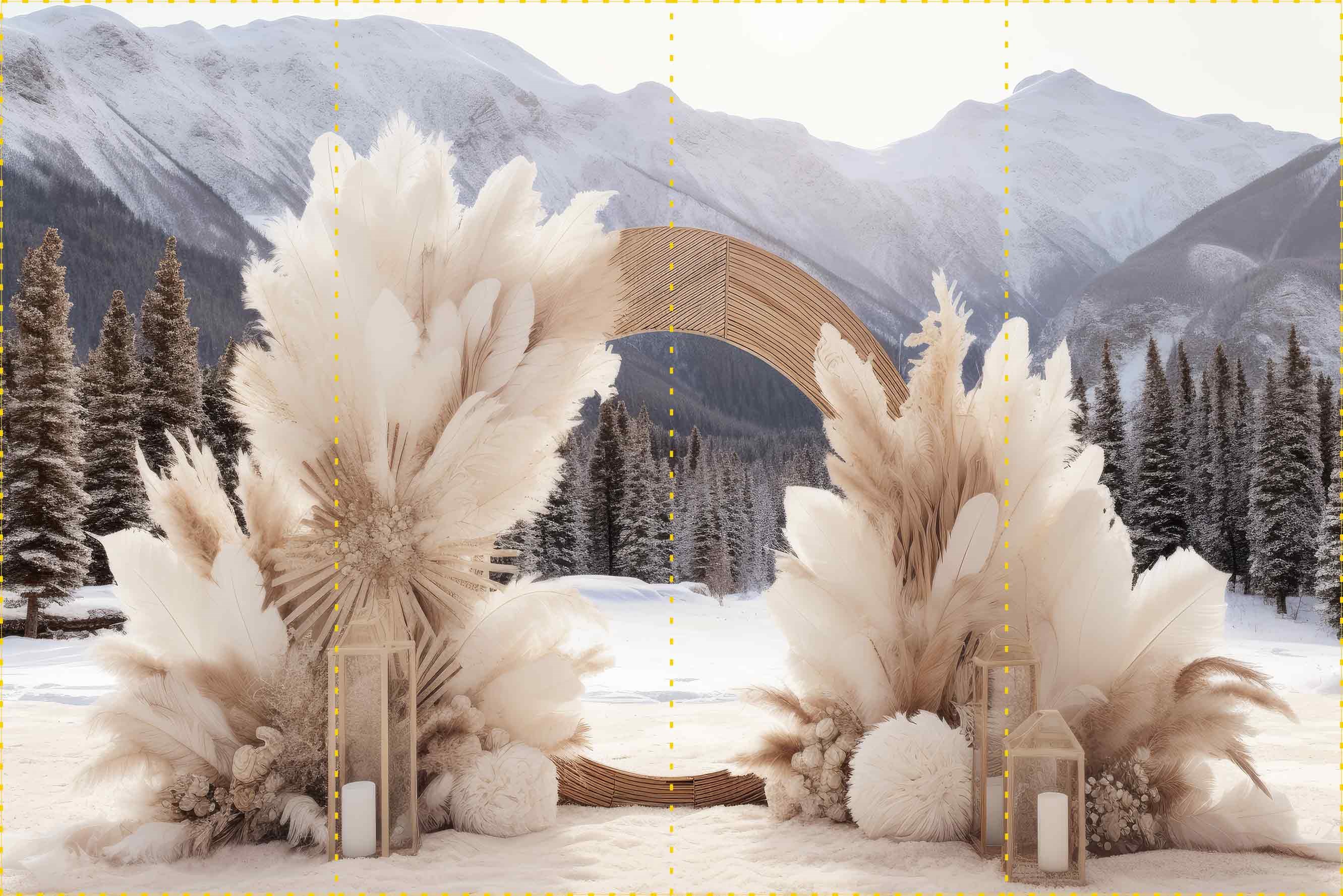 Sonbahar Göl Kenarı 2 - Organizasyon ve Fotoğraf Fonu  - Katlanır Kırışmaz Kumaş - Üç Boyutlu Fotoğraf Fonu - Fabric Backdrop