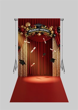 2X4 MT Mezuniyet- Okul - Kütüphane Temalı Üç Boyutlu Kumaş Fotoğraf Fonları 20 - Fabric Photography Backdrop 