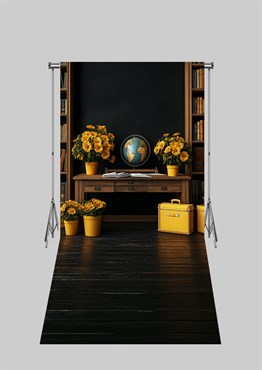 2X4 MT Mezuniyet- Okul - Kütüphane Temalı Üç Boyutlu Kumaş Fotoğraf Fonları 13 - Fabric Photography Backdrop 