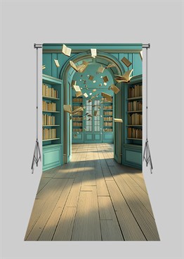 2X4 MT Mezuniyet- Okul - Kütüphane Temalı Üç Boyutlu Kumaş Fotoğraf Fonları 15 - Fabric Photography Backdrop 