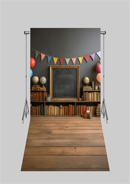 2X4 MT Mezuniyet- Okul - Kütüphane Temalı 13 Üç Boyutlu Kumaş Fotoğraf Fonları 21 - Fabric Photography Backdrop 