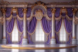 Mor Saray Duvarı ve Perdeler  3 - Organizasyon ve Fotoğraf Fonu  - Katlanır Kırışmaz Kumaş - Üç Boyutlu Fotoğraf Fonu - Fabric Backdrop
