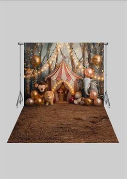 Sirk - Circus 08 Üç Boyutlu Çocuk Kumaş Fotoğraf Fonu - Fabric Photography Backdrop ( 2X2,5 MT)