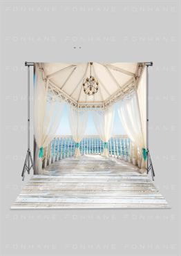 Yalı Balkonu Temalı Zeminli Yetişkin Kumaş Fotoğraf Fonu( 3X5 MT)