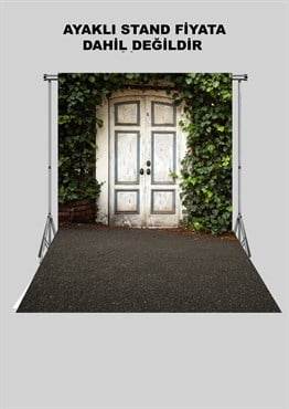 Yapraklarla Sarılı Bahçe Kapısı Yetişkin Kumaş Fotoğraf Fonu( 3X5 MT)