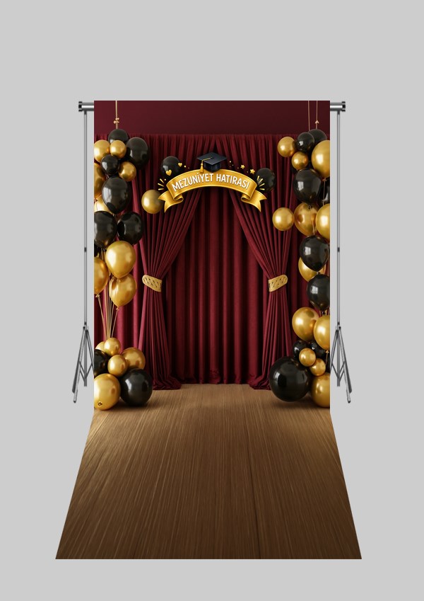 2X4 MT Mezuniyet- Okul - Kütüphane Temalı 19 Üç Boyutlu Kumaş Fotoğraf Fonları - Fabric Photography Backdrop 