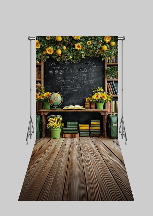 2X4 MT Mezuniyet- Okul - Kütüphane Temalı Üç Boyutlu Kumaş Fotoğraf Fonları 10 - Fabric Photography Backdrop 
