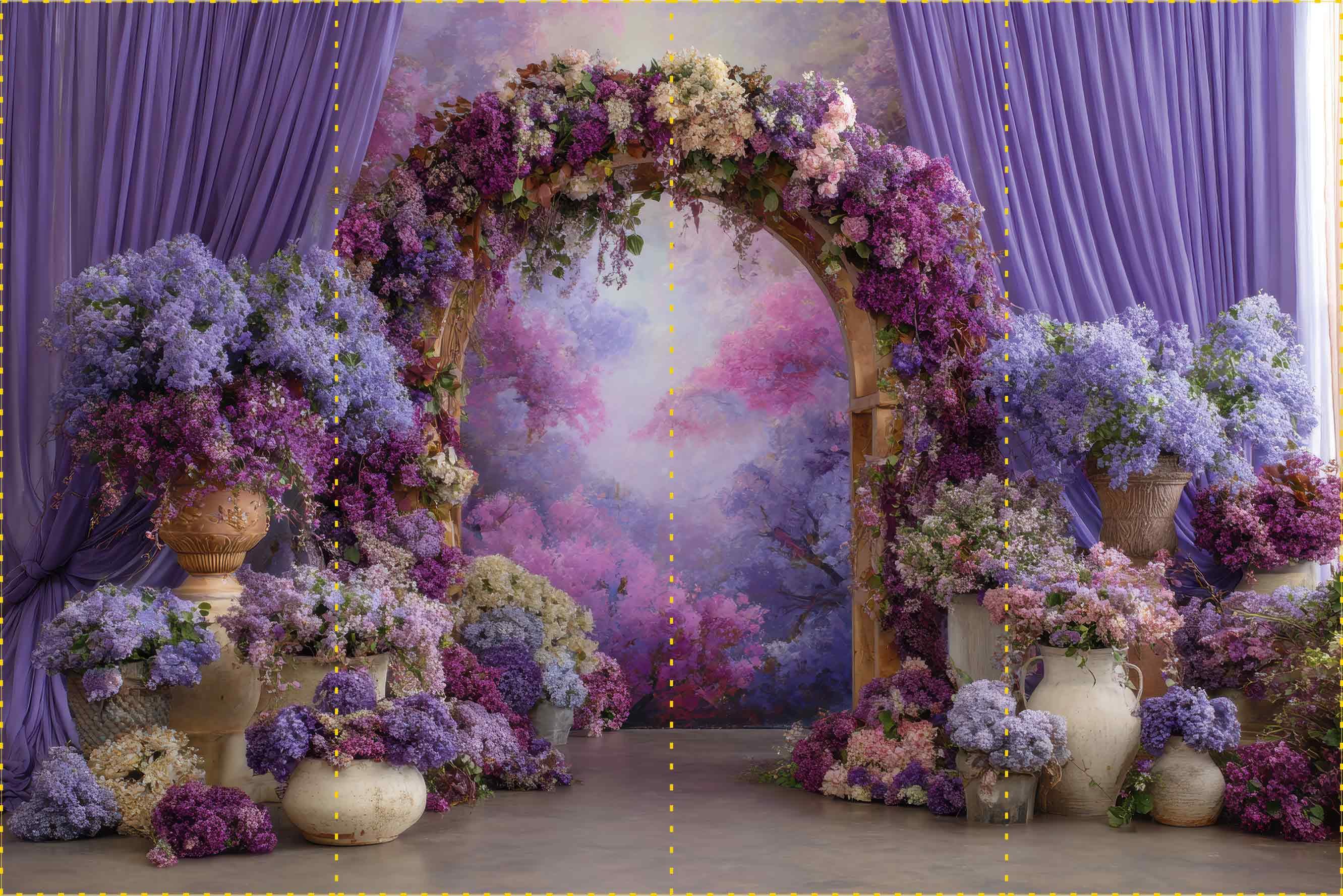 Açık mor ve mavi arc dekor - Organizasyon ve Fotoğraf Fonu  - Katlanır Kırışmaz Kumaş - Üç Boyutlu Fotoğraf Fonu - Fabric Backdrop