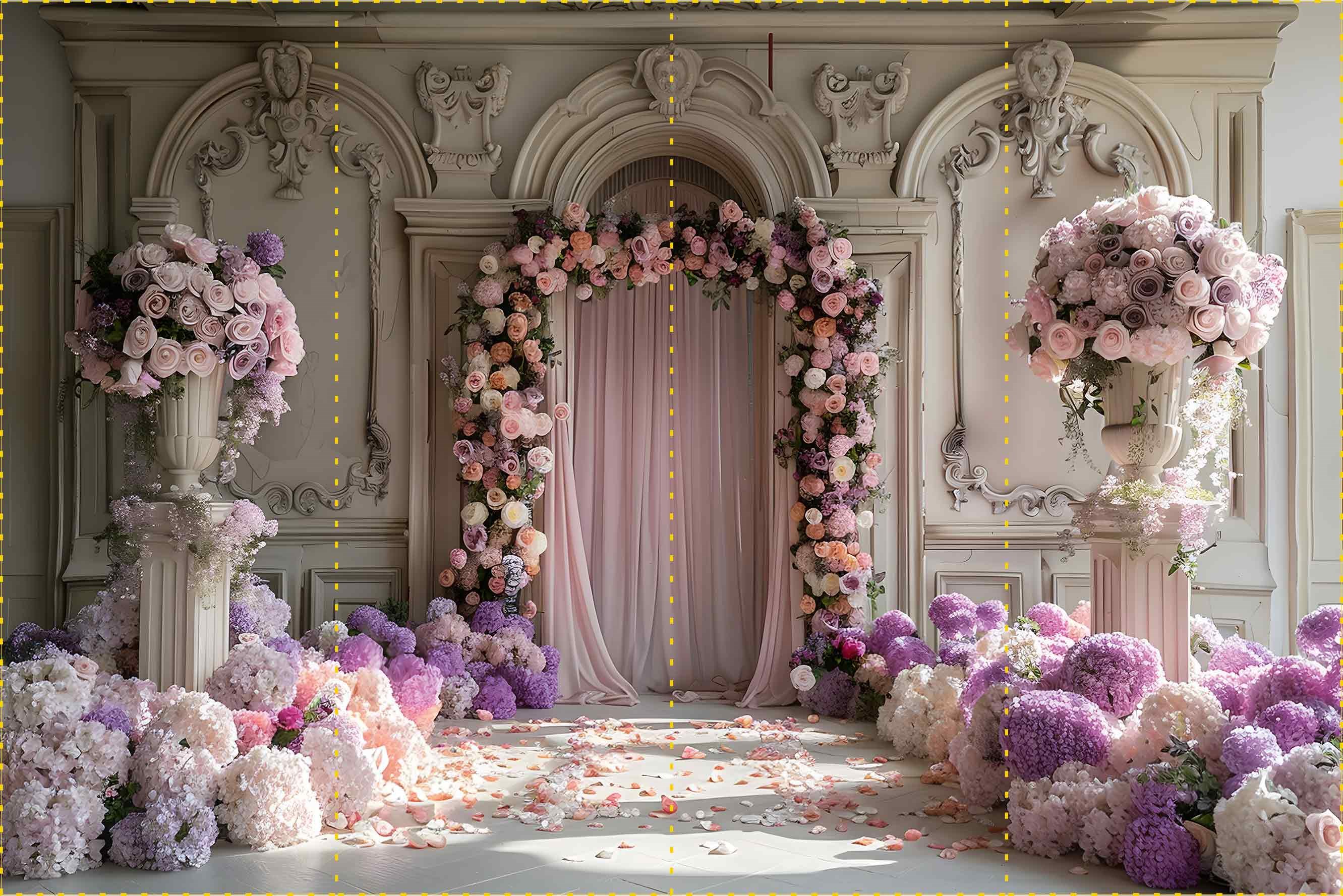 Bahar Çiçekleri  - Organizasyon ve Fotoğraf Fonu  - Katlanır Kırışmaz Kumaş - Üç Boyutlu Fotoğraf Fonu - Fabric Backdrop