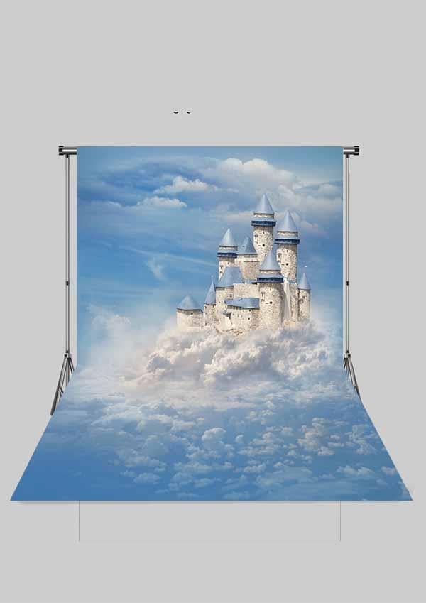 Bulutlar İçinde Şato Çocuk Kumaş Fotoğraf Fonu( 2X2,5 MT)