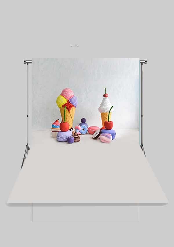 Büyük Dondurma ve Makaronlar Çocuk Kumaş Fotoğraf Fonu( 2X2,5 MT)