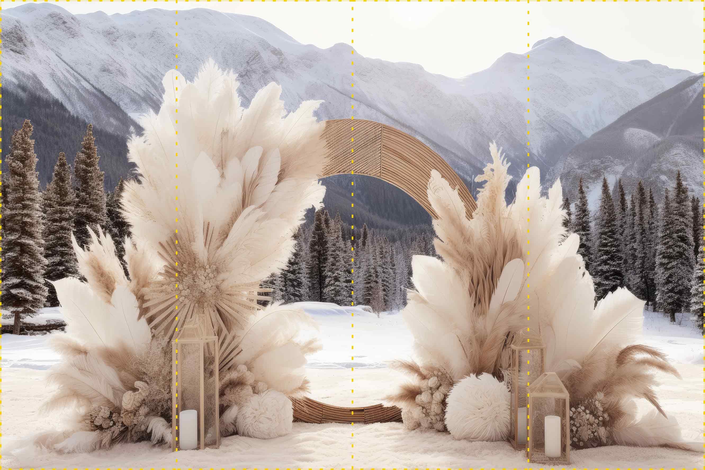 Dekoratif Pampaslar 02 - Organizasyon ve Fotoğraf Fonu  - Katlanır Kırışmaz Kumaş - Üç Boyutlu Fotoğraf Fonu - Fabric Backdrop