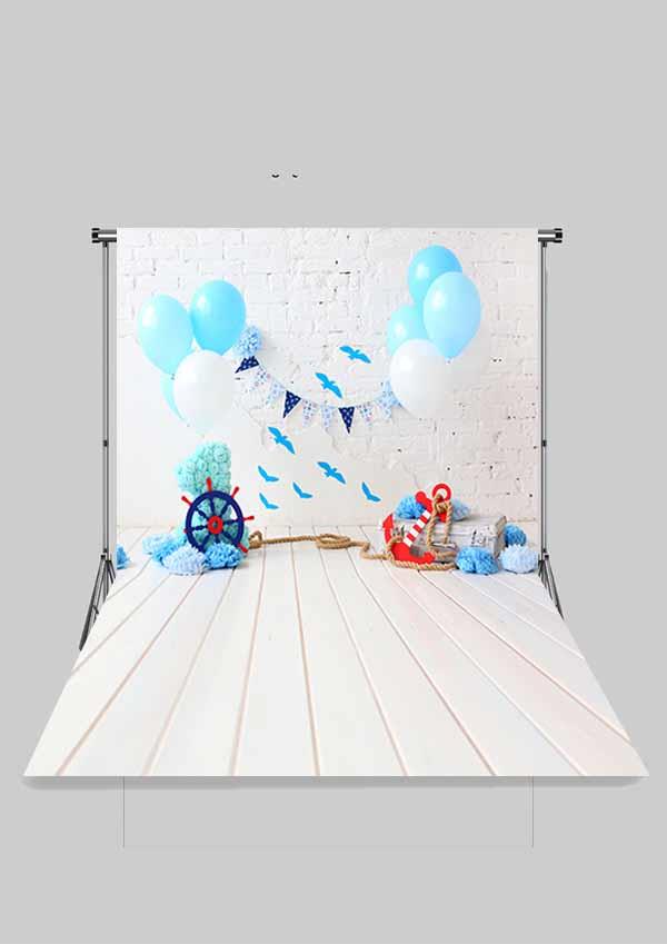 Denizci Temalı Ahşap Dekorlar Çocuk Kumaş Fotoğraf Fonu( 2X2,5 MT)