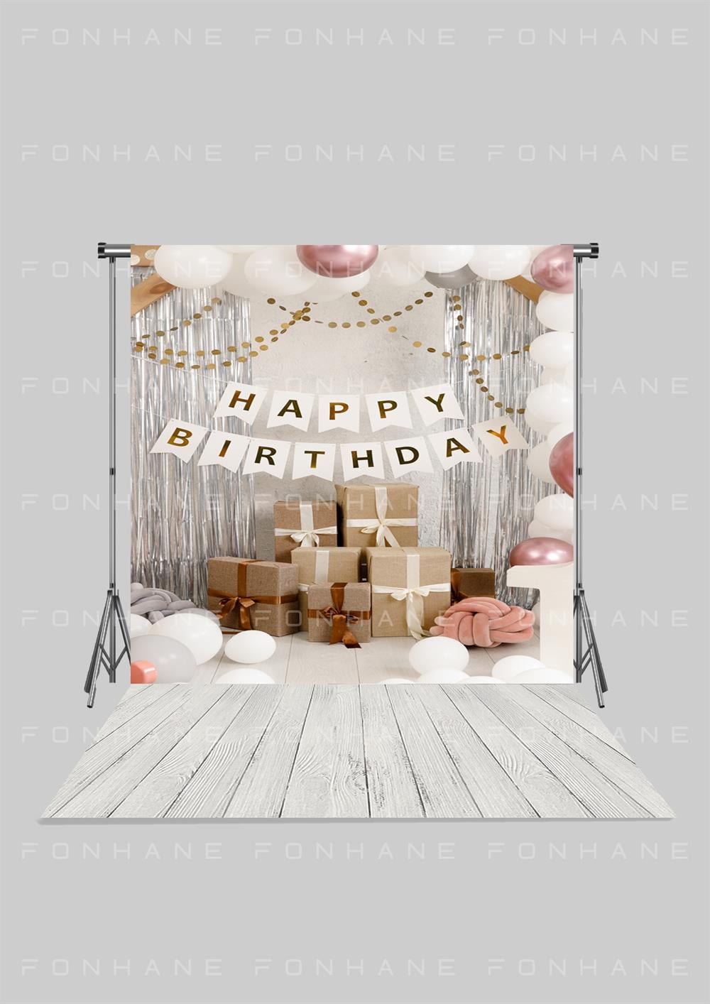 Doğum Günü Temalı Hediye Paketleri  Zeminli Çocuk Kumaş Fotoğraf Fonu( 2X2,5 MT)
