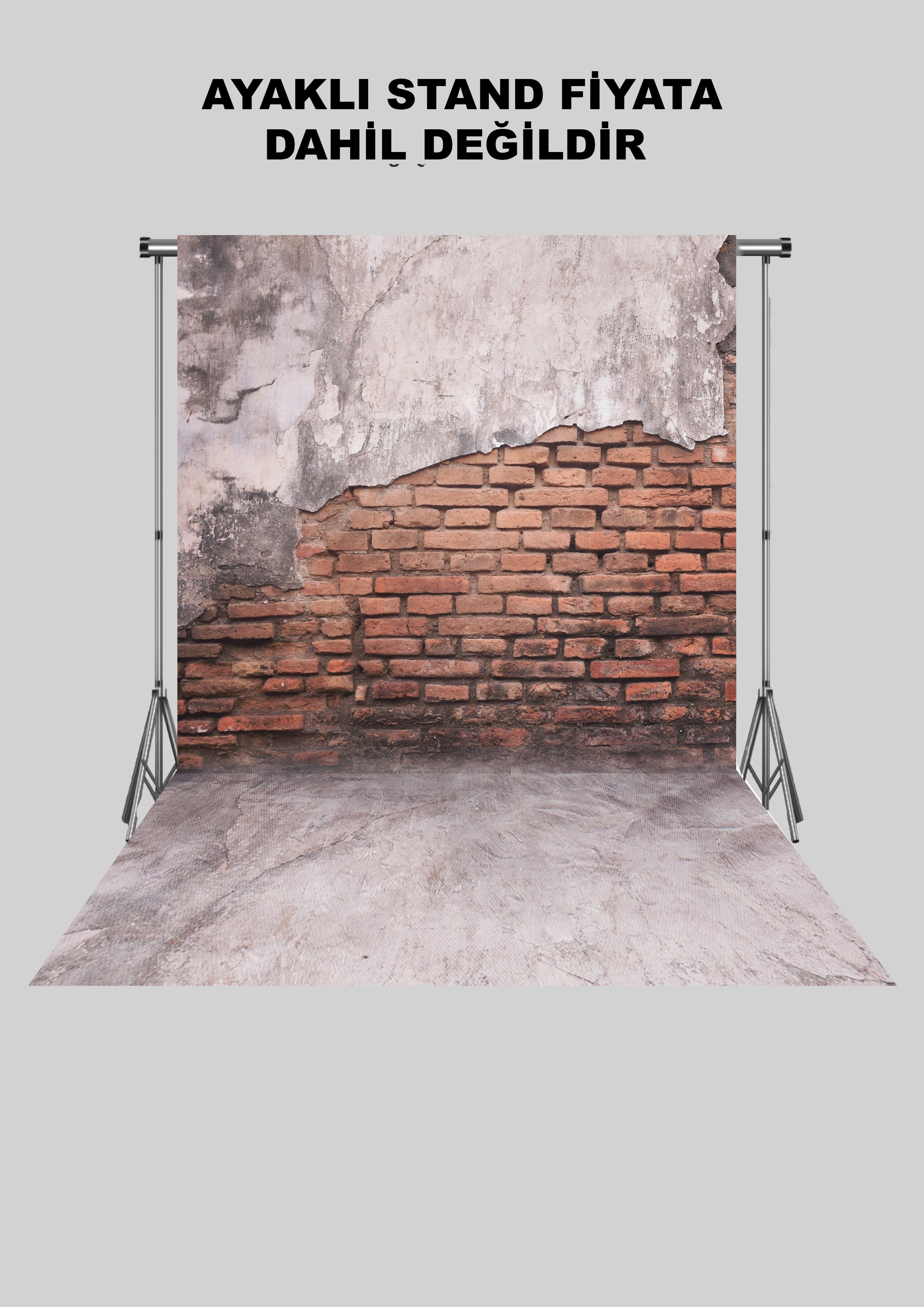 Eskitme Tuğla Duvar Zeminli Yetişkin Kumaş Fotoğraf Fonu( 3X5 MT)