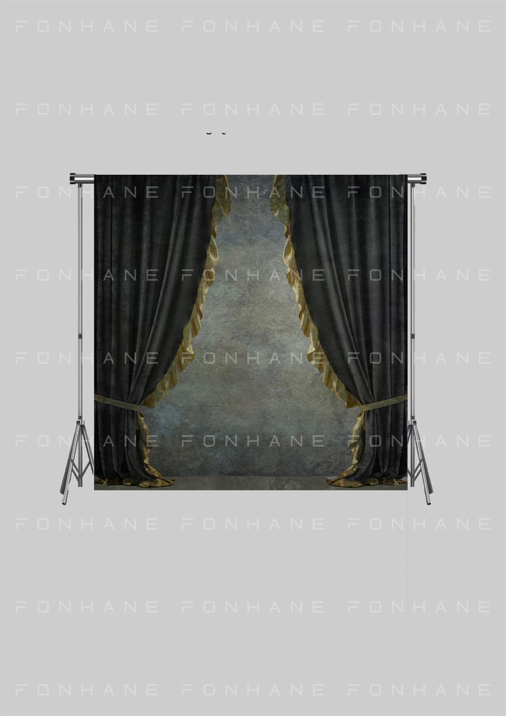 Gri Fineart ve Siyah Perde Zeminsiz Yetişkin Kumaş Fotoğraf Fonu( 3X2,5 MT)
