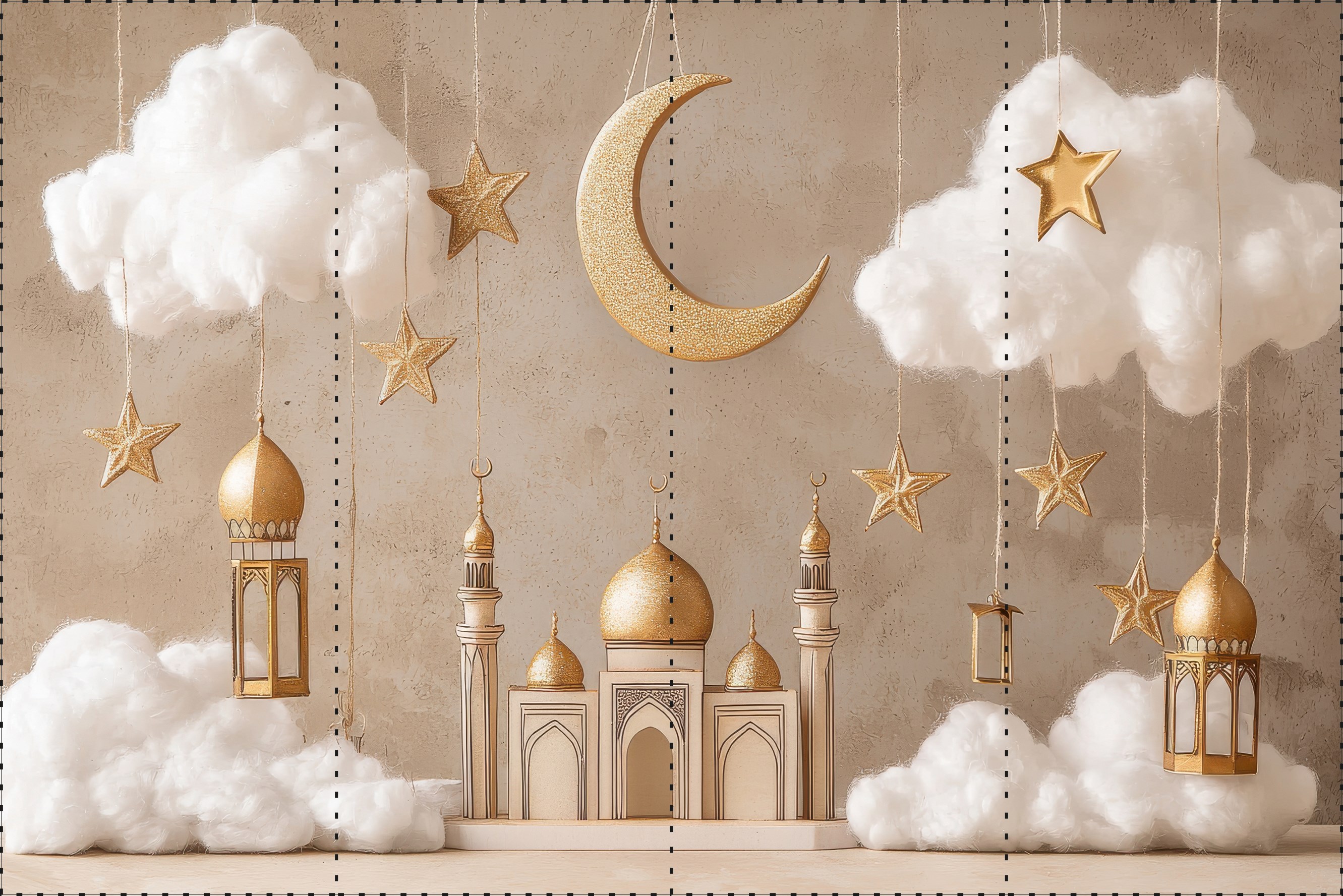 İslami Saray Motifleri  - Organizasyon ve Fotoğraf Fonu  - Katlanır Kırışmaz Kumaş - Üç Boyutlu Fotoğraf Fonu - Fabric Backdrop