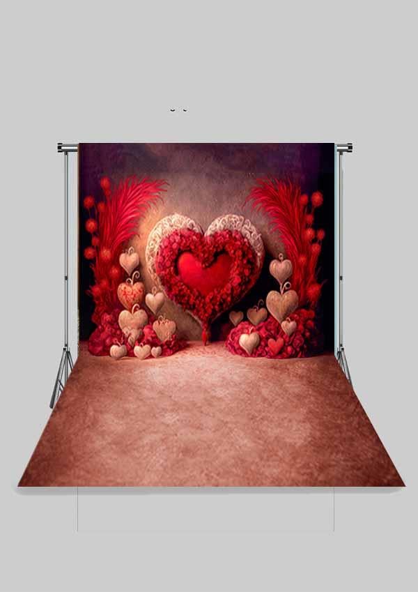 Kalpli Sevgililer Günü Çocuk Kumaş Fotoğraf Fonu( 2X2,5 MT)