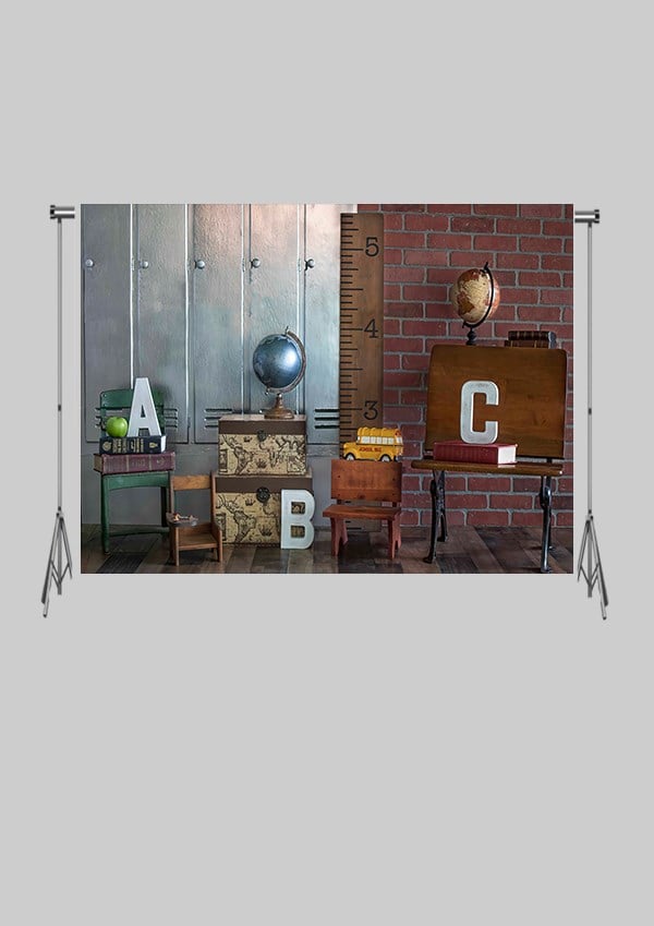KATLANIR KIRIŞMAZ KUMAŞ - 2 EN 1.5 MT BOY - ABC Sınıf Tahtası ve Geometri - FABRIC BACKDROP - Stüdyo Fonu