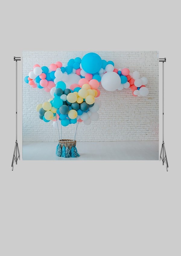 KATLANIR KIRIŞMAZ KUMAŞ - 2 EN 1.5 MT BOY - Uçan Balon Süslemeleri -  FABRIC BACKDROP - Stüdyo Fonu