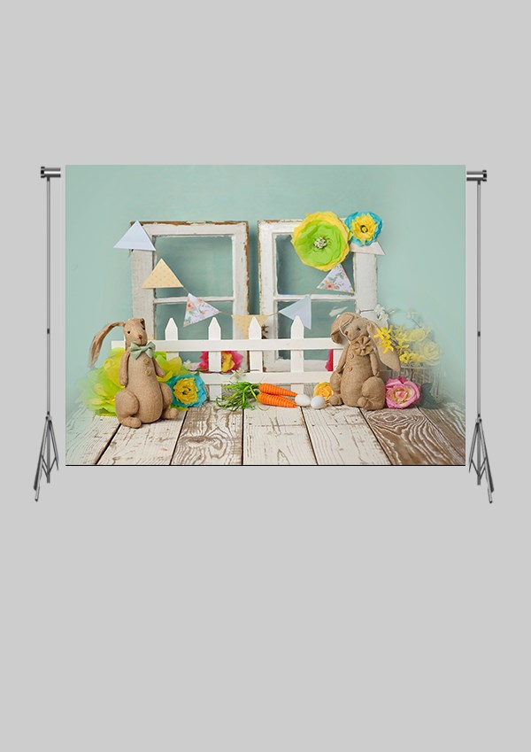 KATLANIR KIRIŞMAZ KUMAŞ - 2 EN 1.5 MT BOY - Paskalya Tavşanları Bayram ve Özel Günler  3 - FABRIC BACKDROP - Stüdyo Fonu