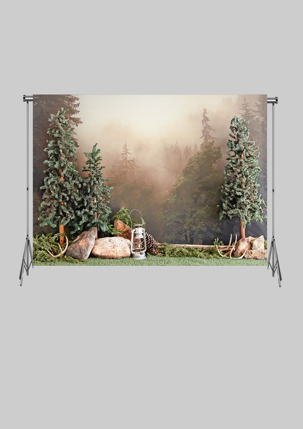 KATLANIR KIRIŞMAZ KUMAŞ - 2 EN 1.5 MT BOY - Kamp Malzemeleri ve Ormanlık Alan Ağaçlar - FABRIC BACKDROP - Stüdyo Fonu