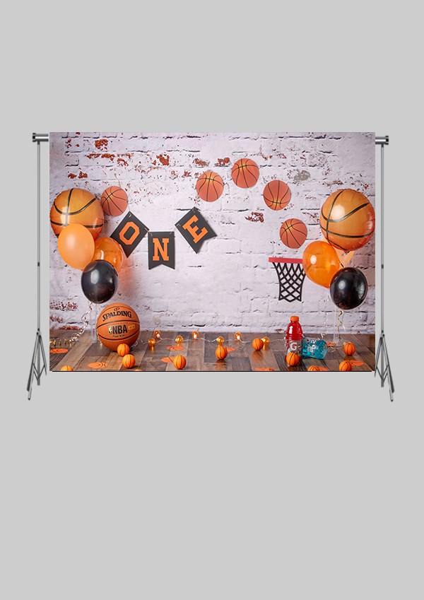 KATLANIR KIRIŞMAZ KUMAŞ - 2 EN 1.5 MT BOY -  Basketbol Bir Yaş Kutlaması  - FABRIC BACKDROP - Stüdyo Fonu